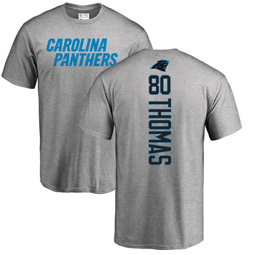 Carolina Panthers Men Ash Ian Thomas Backer NFL Football #80 T Shirt->youth nfl jersey->Youth Jersey